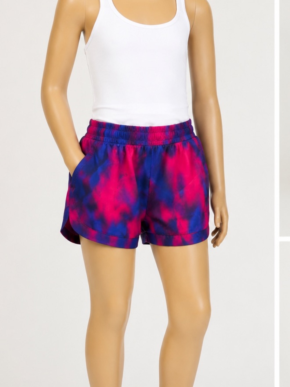 Xersion Pink and Blue Tie-Dye Workout Shorts NWT